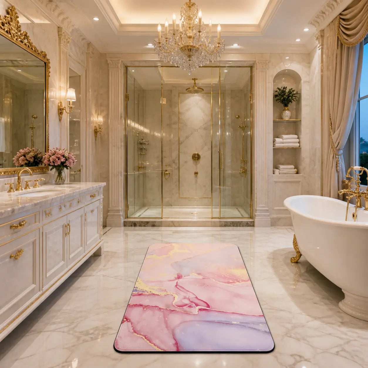 Tapis de bain en diatomite absorbant et antidérapant, à séchage rapide, idéal pour garder la salle de bain propre, sèche et hygiénique.