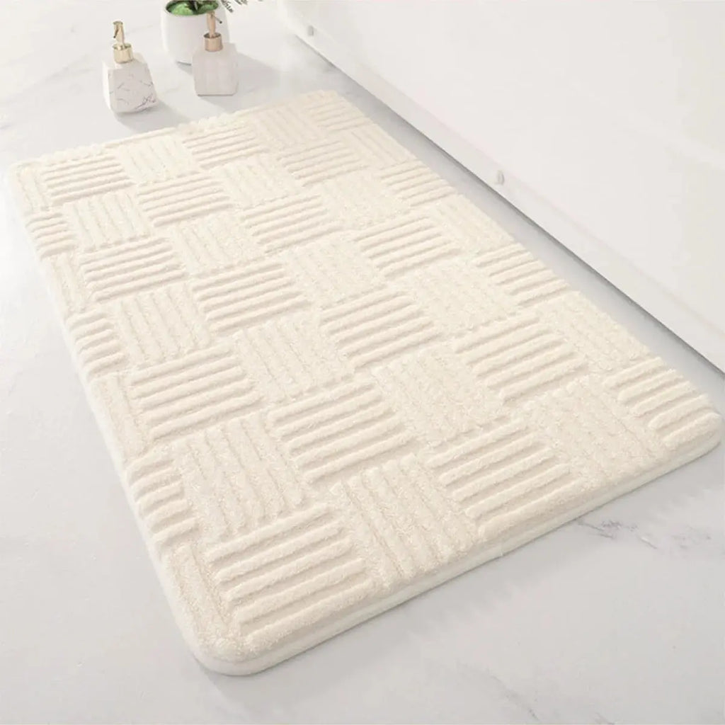 Tapis de Bain Ultra Absorbant en Diatomite antidérapant blanc
