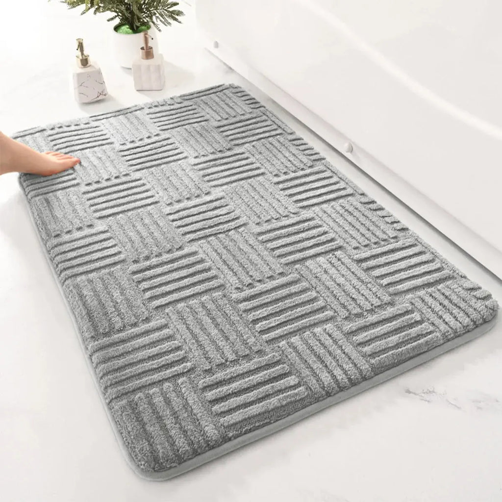 Tapis de Bain Ultra Absorbant en Diatomite gris clair