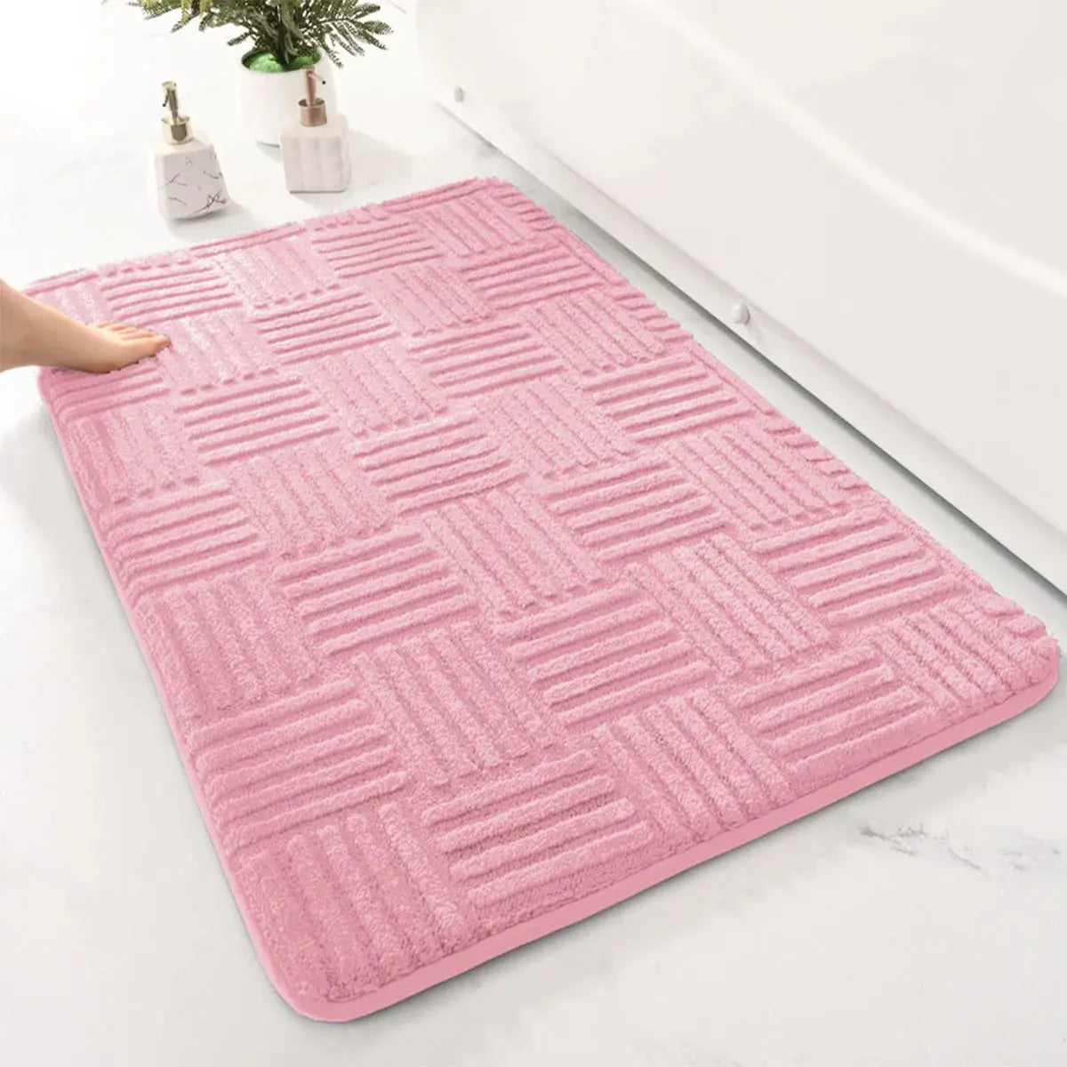 Tapis de Bain Ultra Absorbant en Diatomite rose