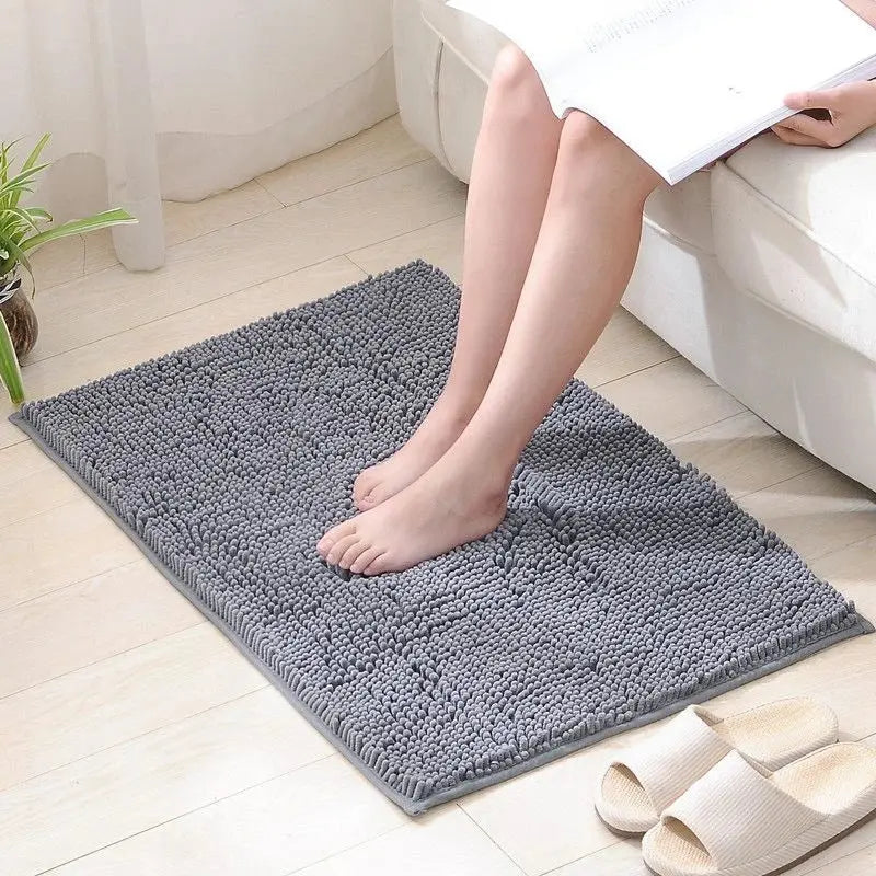 Tapis de bain 120x80 gris chenille