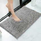 Tapis de bain 120x80 gris chenille 1