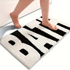 Tapis de bain à Design «chauve-souris» font blanc 