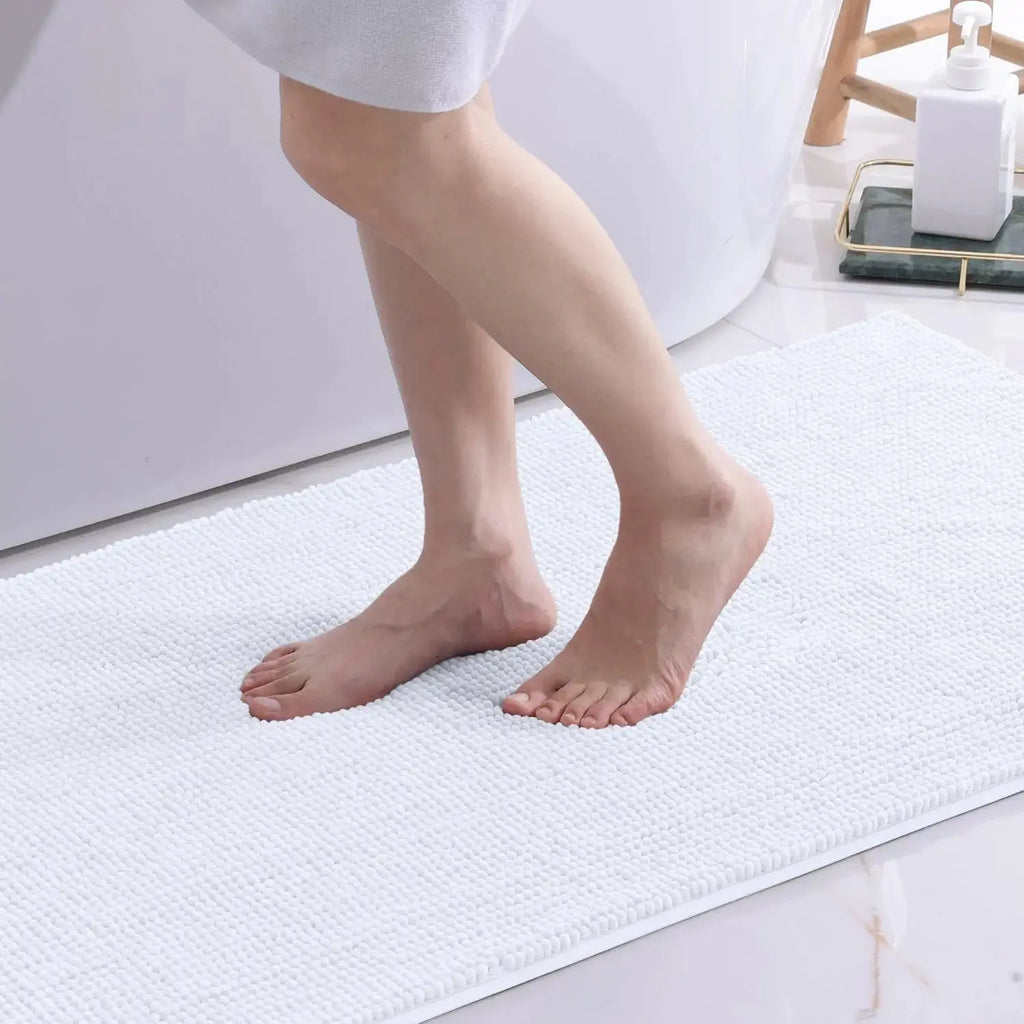 Tapis de bain Grand Lourd Solide blanc 