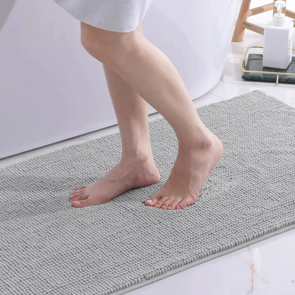 Tapis de bain Grand Lourd Solide gris clair