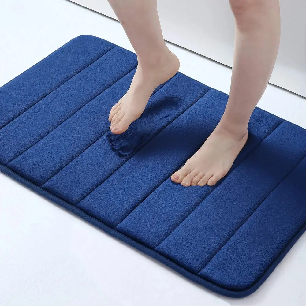 Tapis de bain Merci bleu de nuit