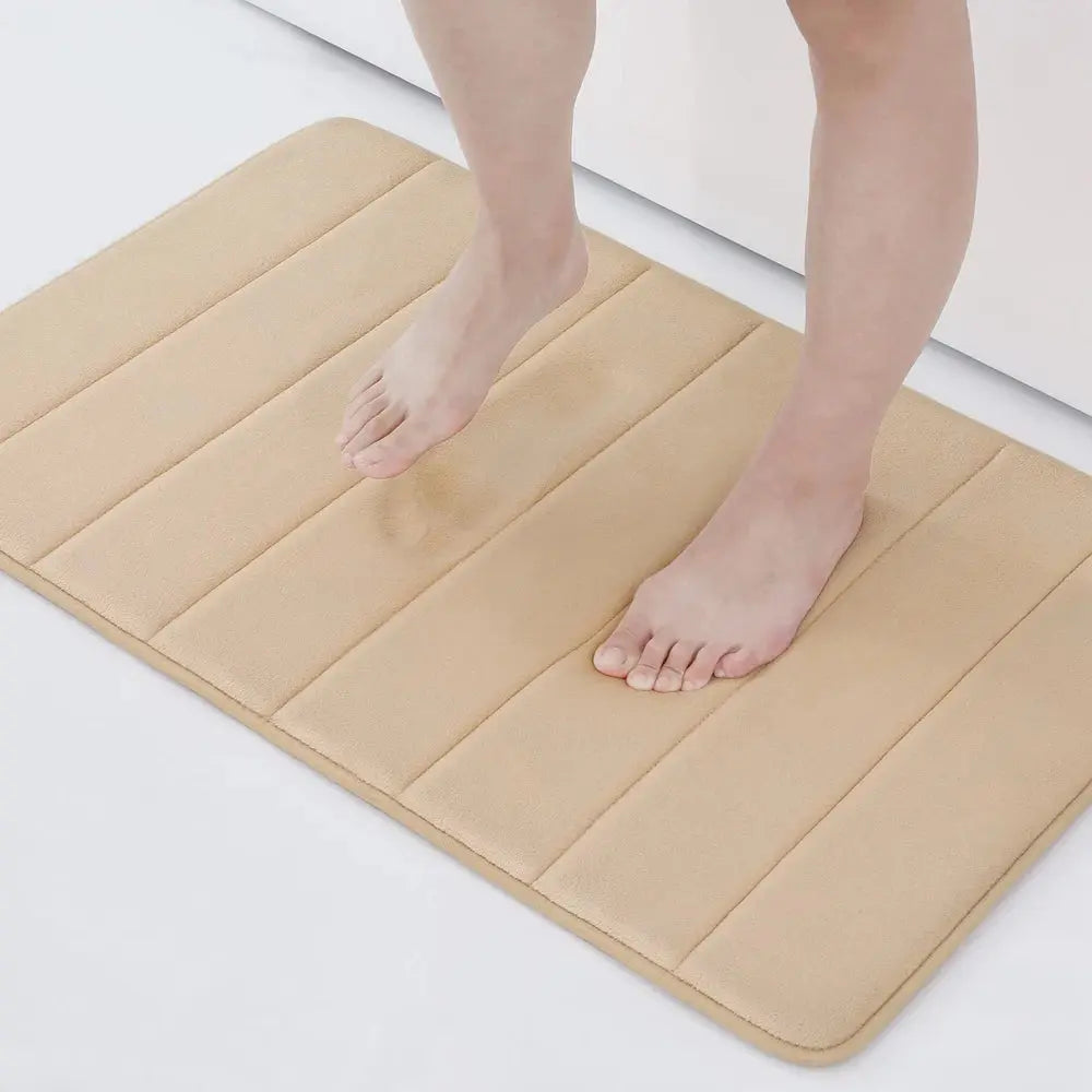 Tapis de bain Merci camel