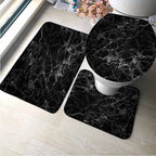 Tapis de bain absorbant antidérapant en marbre noir