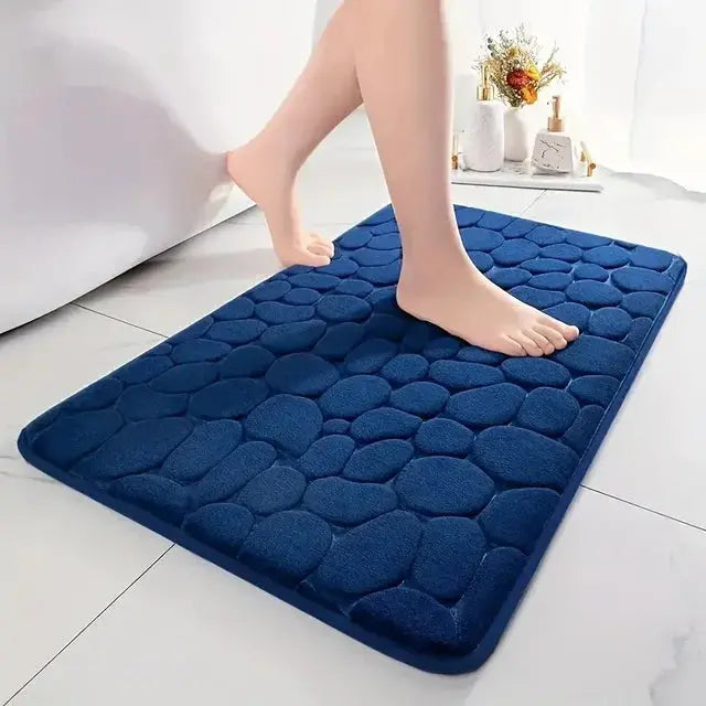 Tapis de bain absorbant en bonbon bleu
