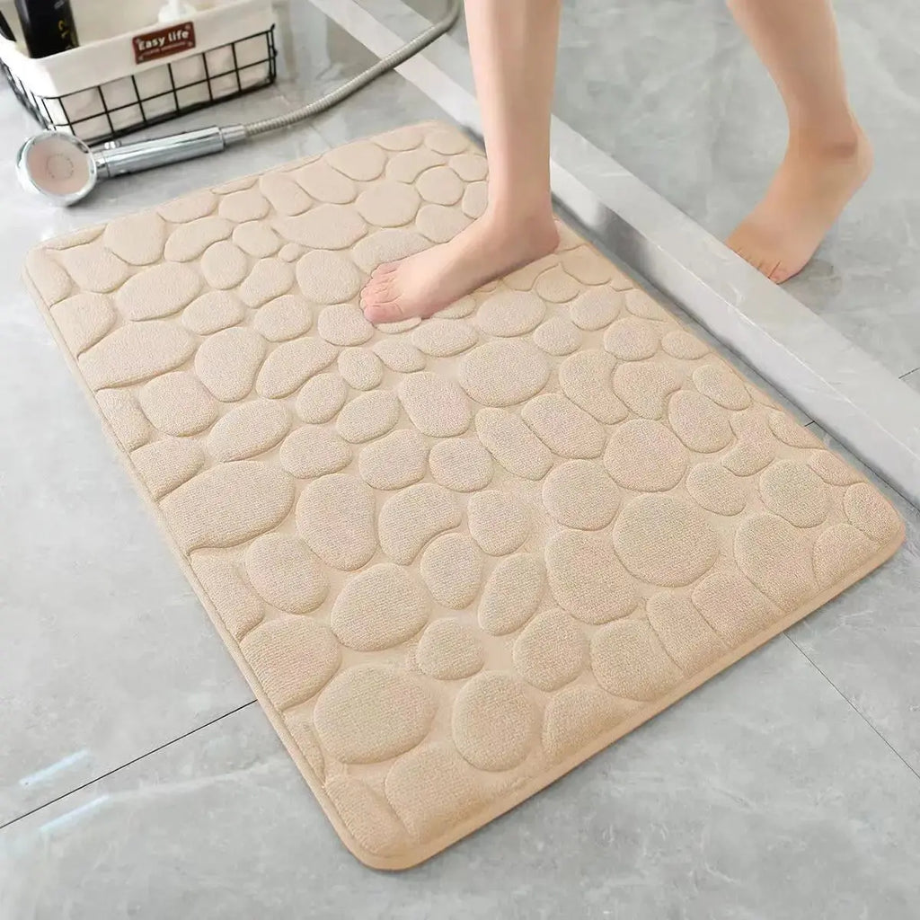 Tapis de bain absorbant en bonbon khaki