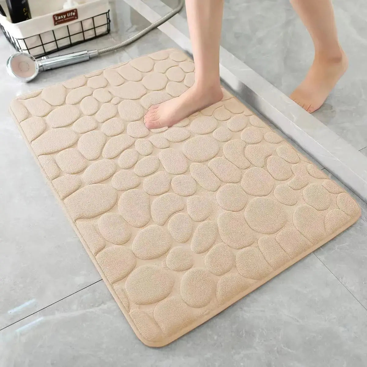 Tapis de bain absorbant en bonbon khaki