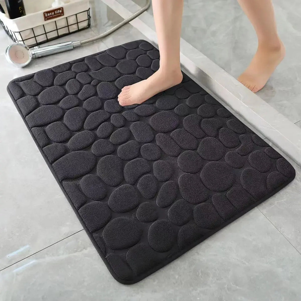 Tapis de bain absorbant en bonbon noir
