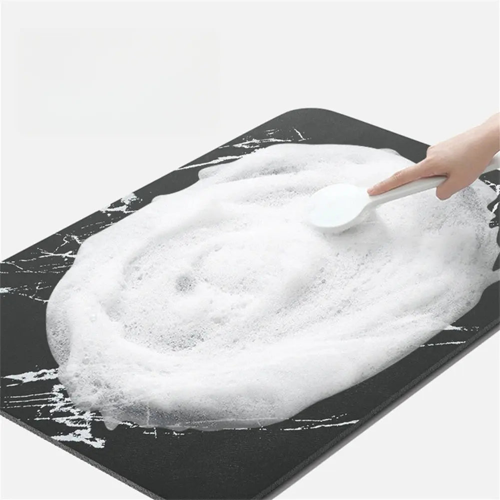 Tapis de bain absorbant luxe noir propre