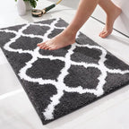 Tapis de bain carreaux de ciment café