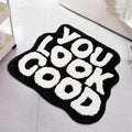 Tapis de bain antidérapant You Look Good noir modèle