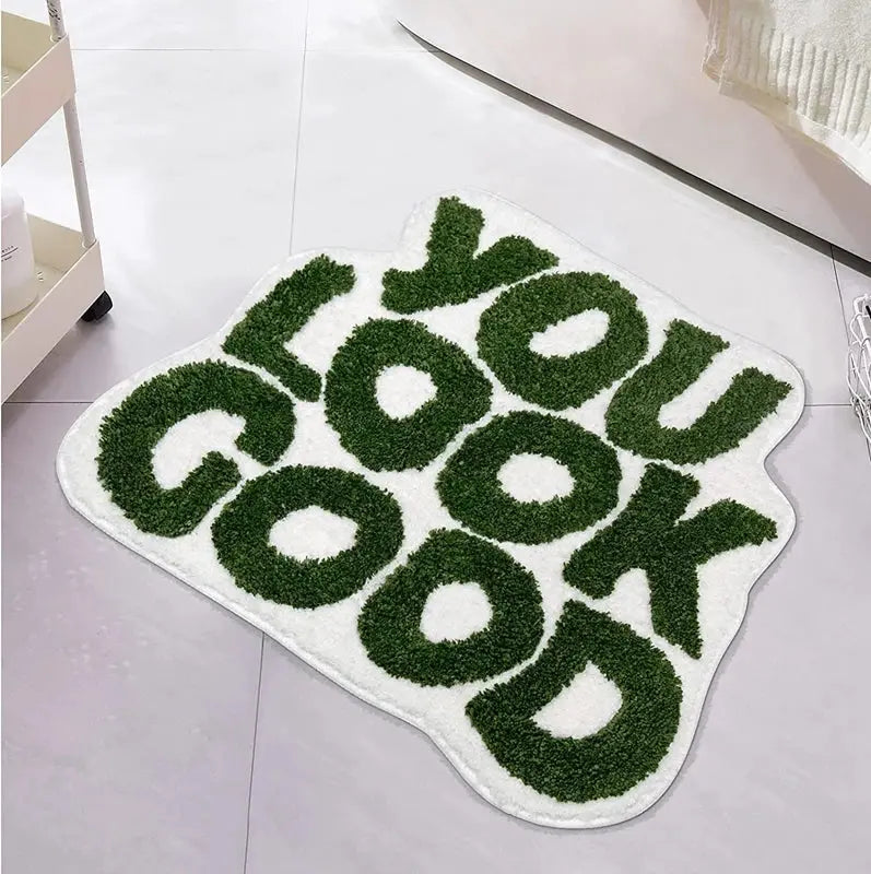 Tapis de bain antidérapant You Look Good vert