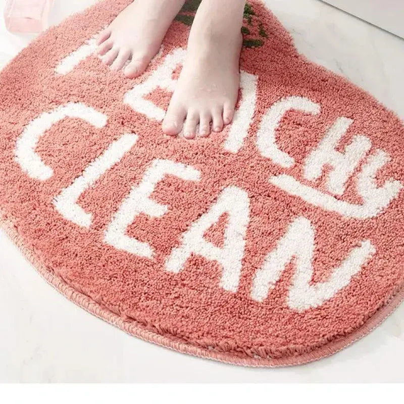 Tapis de bain antidérapant floqué rouge 1
