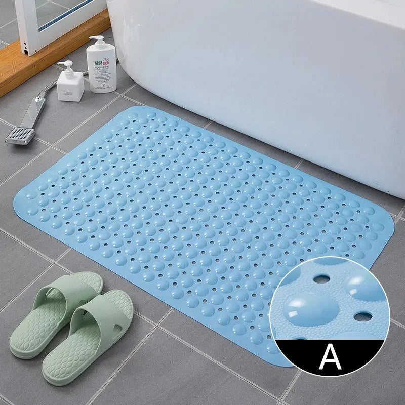 Tapis de bain antidérapant grande taille bleu