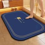 Tapis de bain bonne mousse bleu