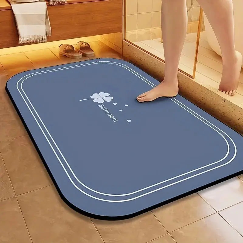 Tapis de bain bonne mousse bleu clair
