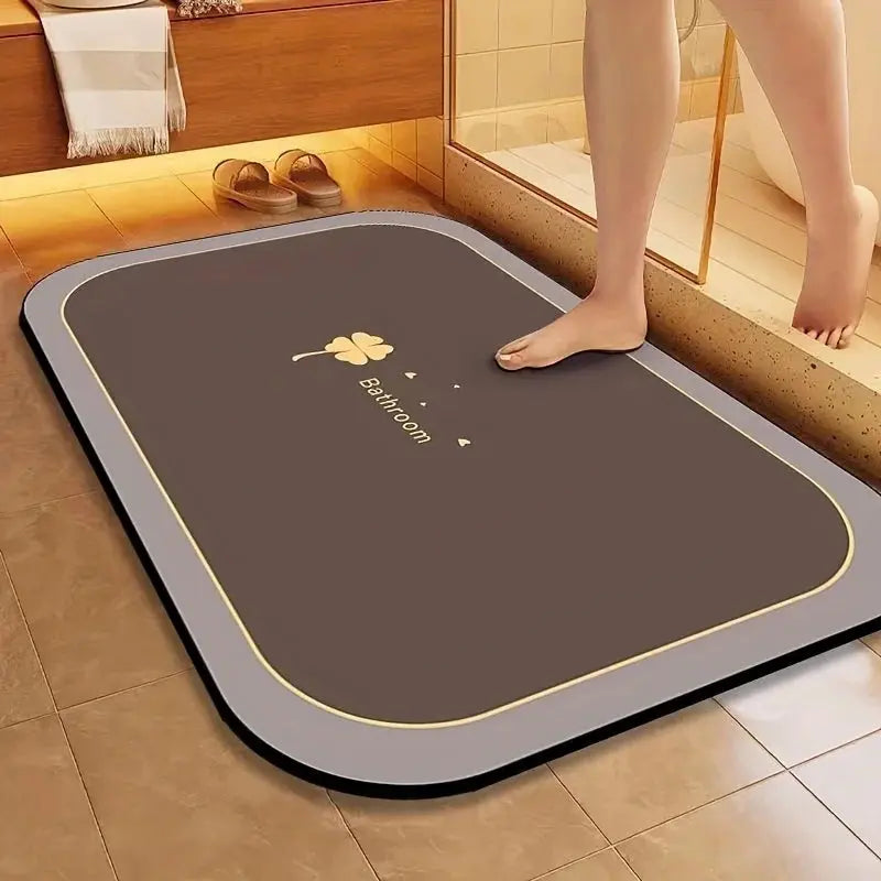 Tapis de bain bonne mousse violet rosé