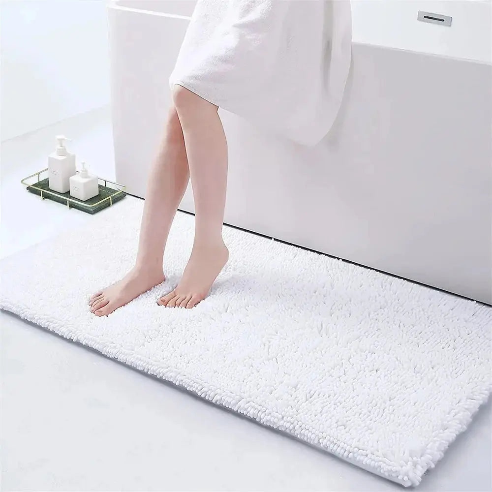 Tapis de bain caresse pieds blanc