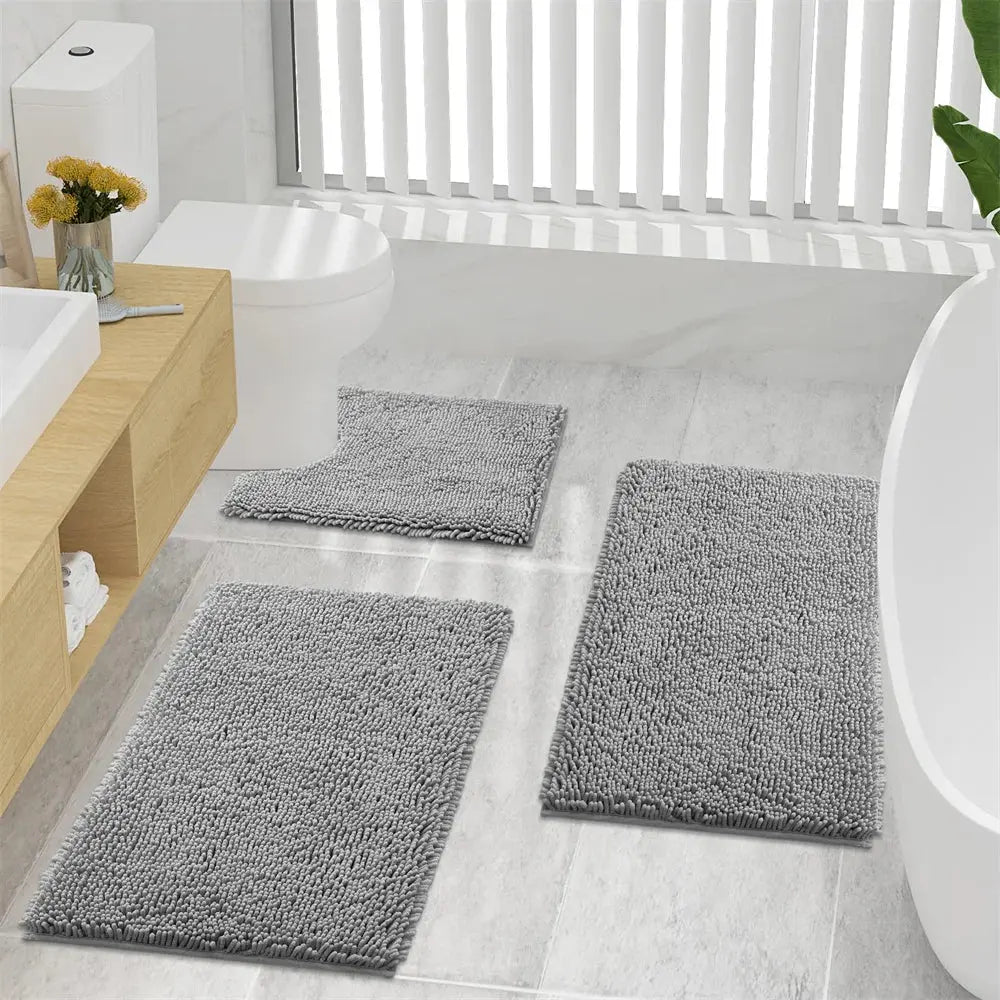 Tapis de bain caresse pieds gris 3