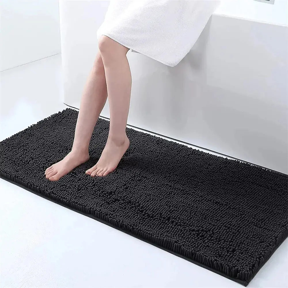 Tapis de bain caresse pieds noir clair