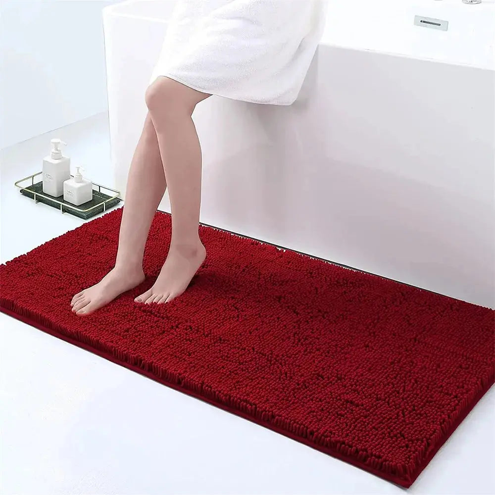 Tapis de bain caresse pieds rouge