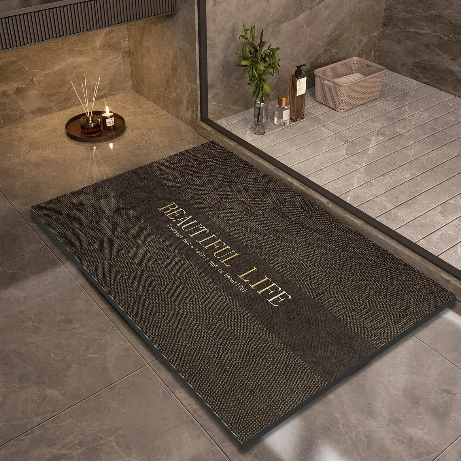 Tapis de bain moderne absorbant pour maison élégante