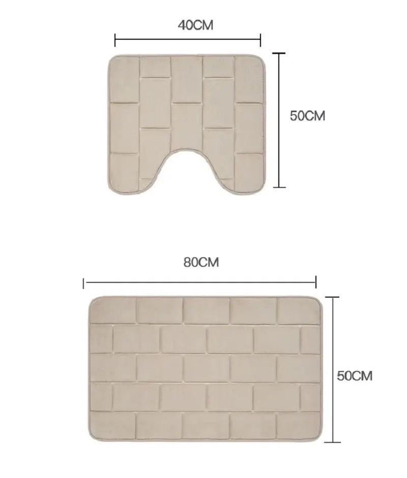 Tapis de bain crème en mousse à mémoire de forme 2 ok 3