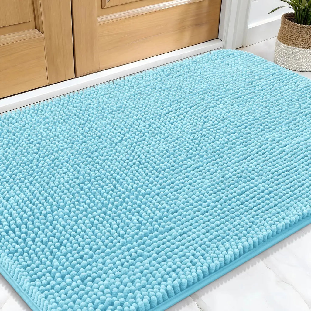 Tapis de bain de porte pour chien mignon bleu ciel