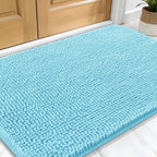 Tapis de bain de porte pour chien mignon bleu ciel