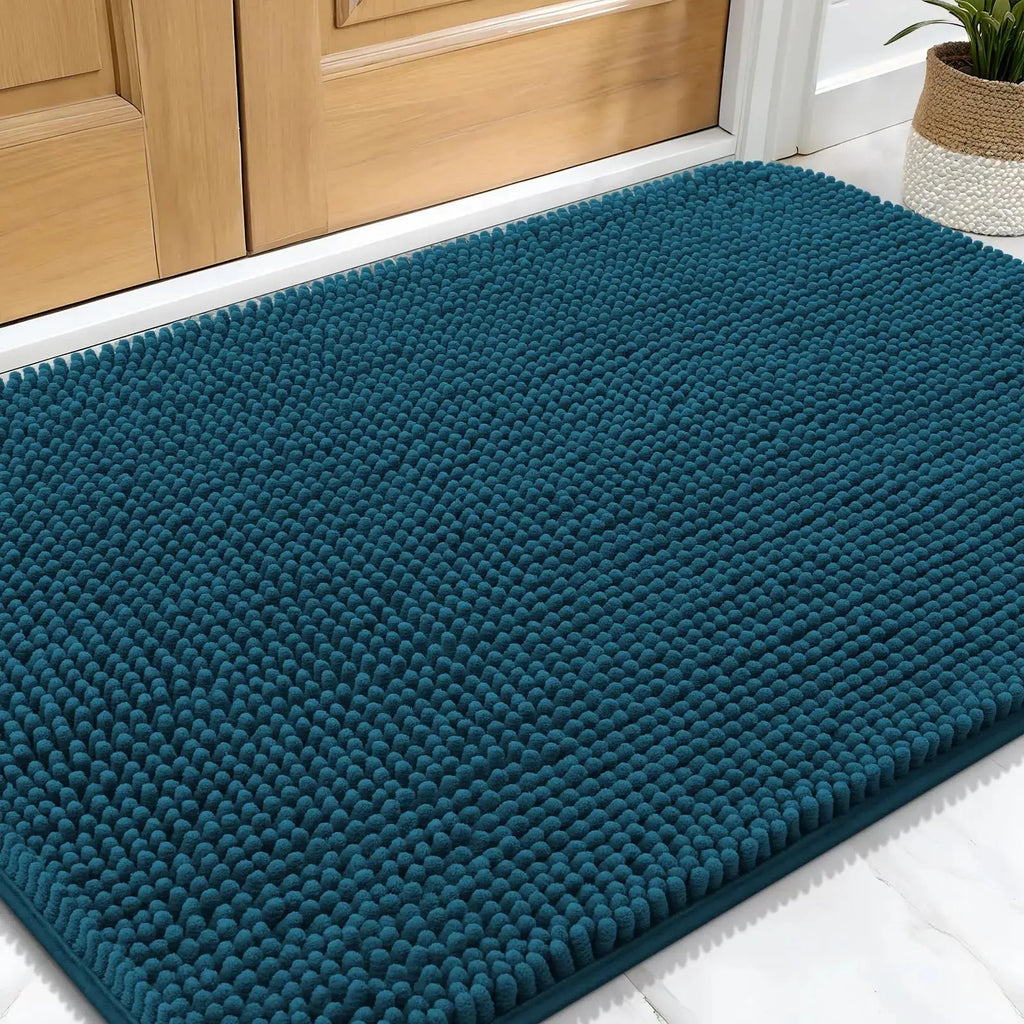 Tapis de bain de porte pour chien mignon bleu violet