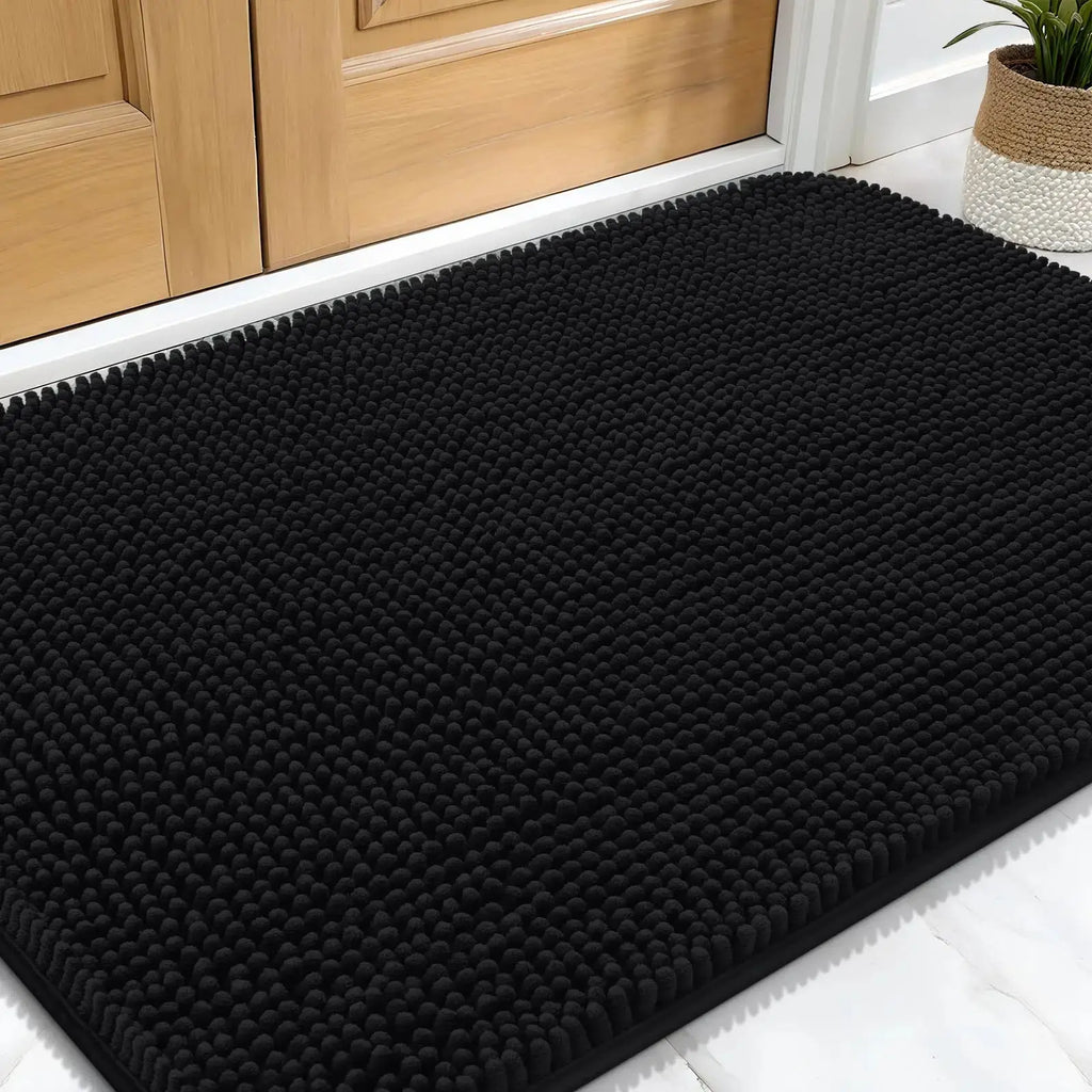 Tapis de bain de porte pour chien mignon noir