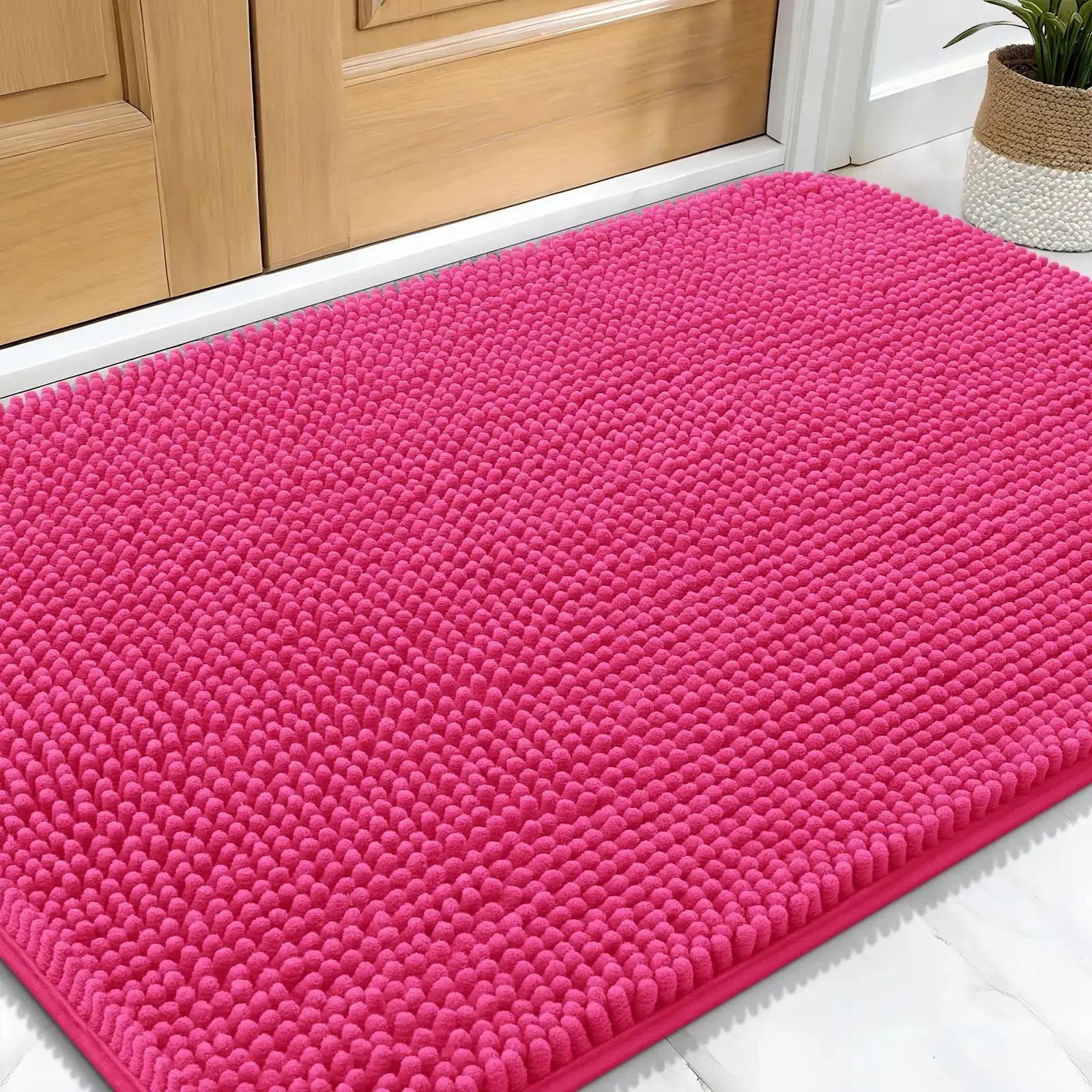 Tapis de bain de porte pour chien mignon rouge