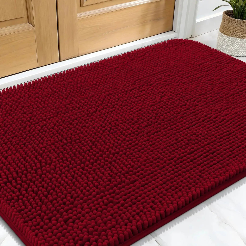 Tapis de bain de porte pour chien mignon rouge bordeaux