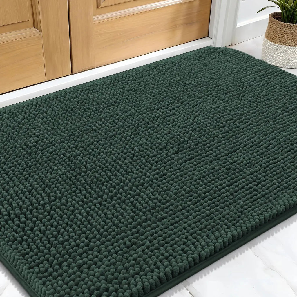 Tapis de bain de porte pour chien mignon vert foncé