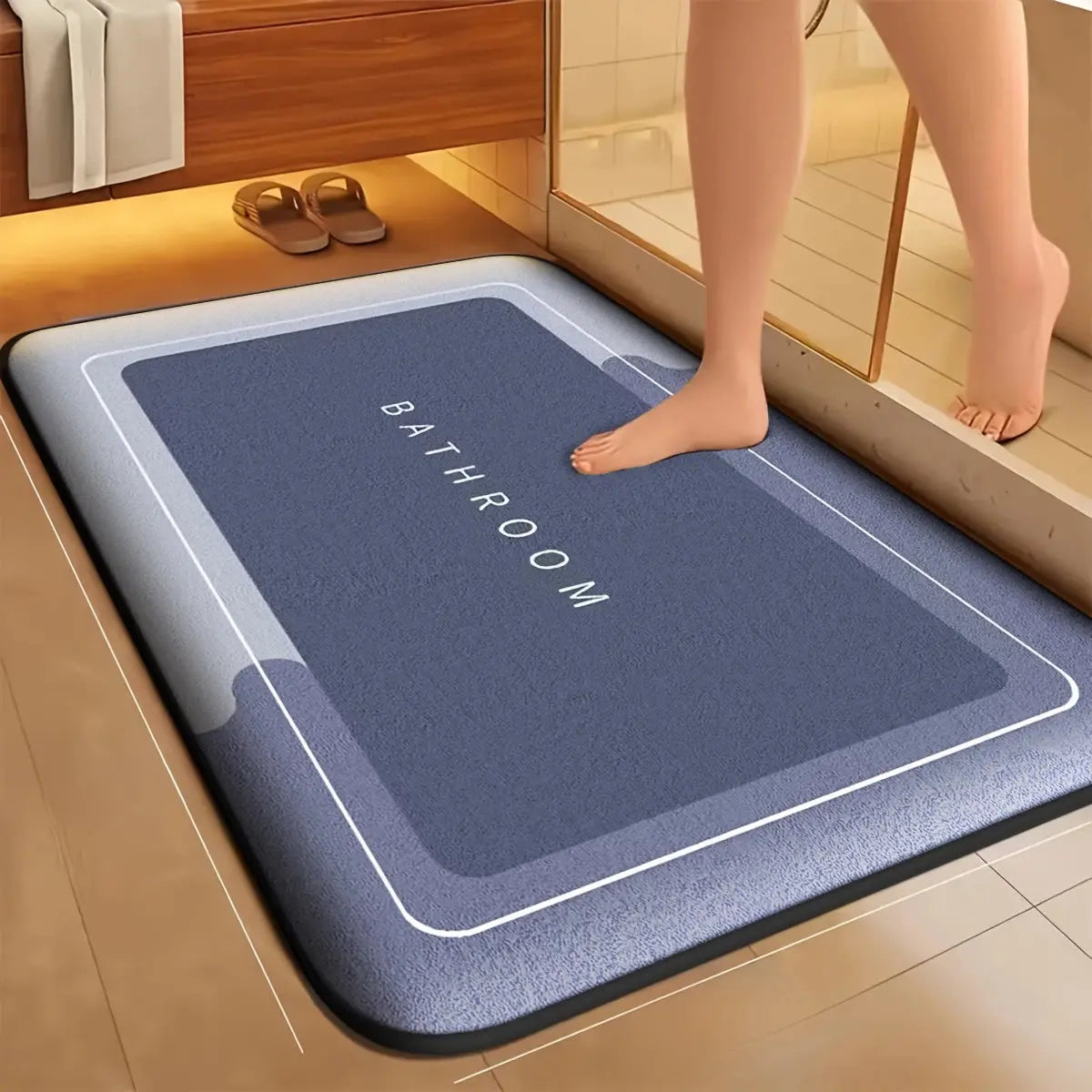 Tapis de bain design bleu