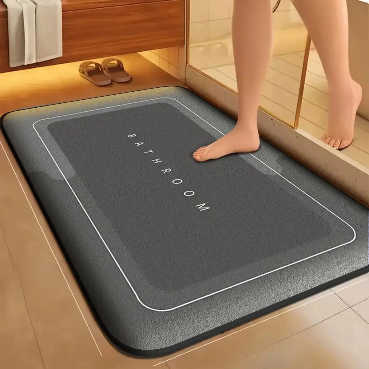 Tapis de bain design noir