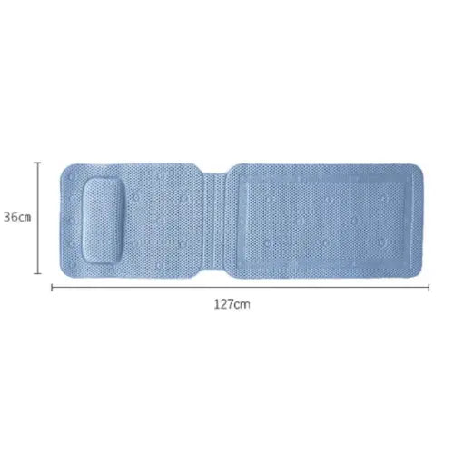 Tapis de bain doux avec dossier intégré bleu