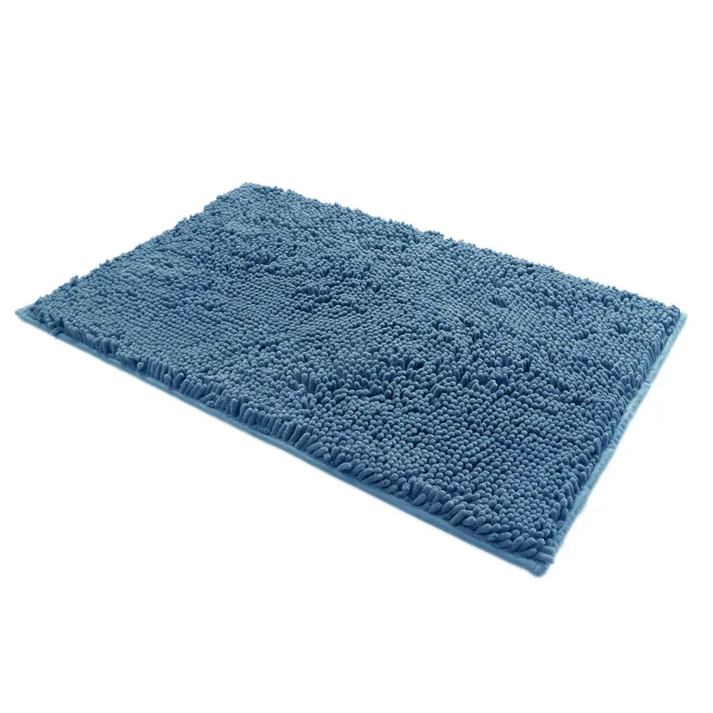 Tapis de bain doux en Chenille bleu clair