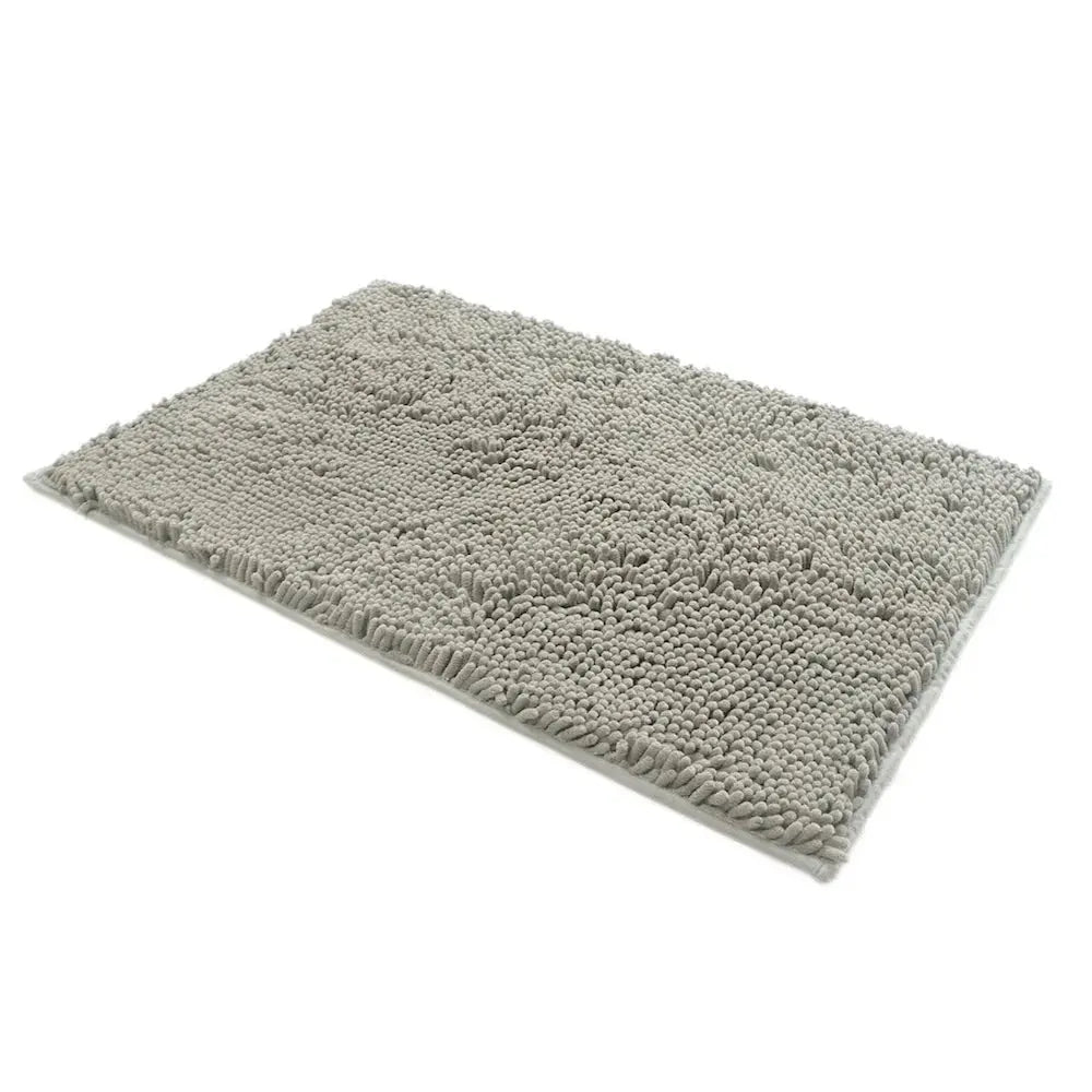 Tapis de bain doux en Chenille gris