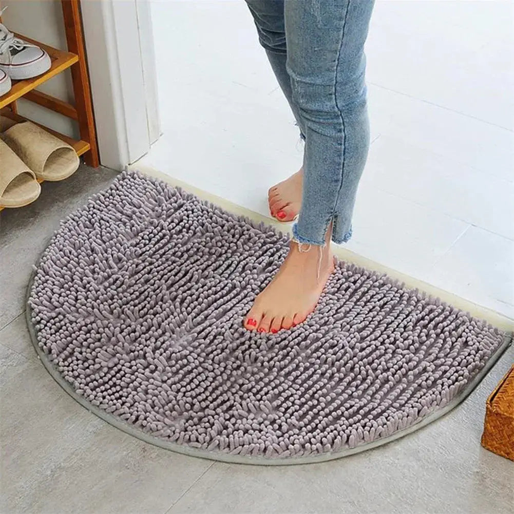 Tapis de bain doux pieds gris violet