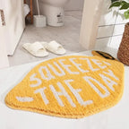 Tapis de bain antidérapant floqué jaune