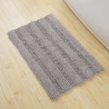 Tapis de bain en Chenille chiffré blanc gris