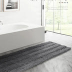 Tapis de bain en Chenille chiffré blanc