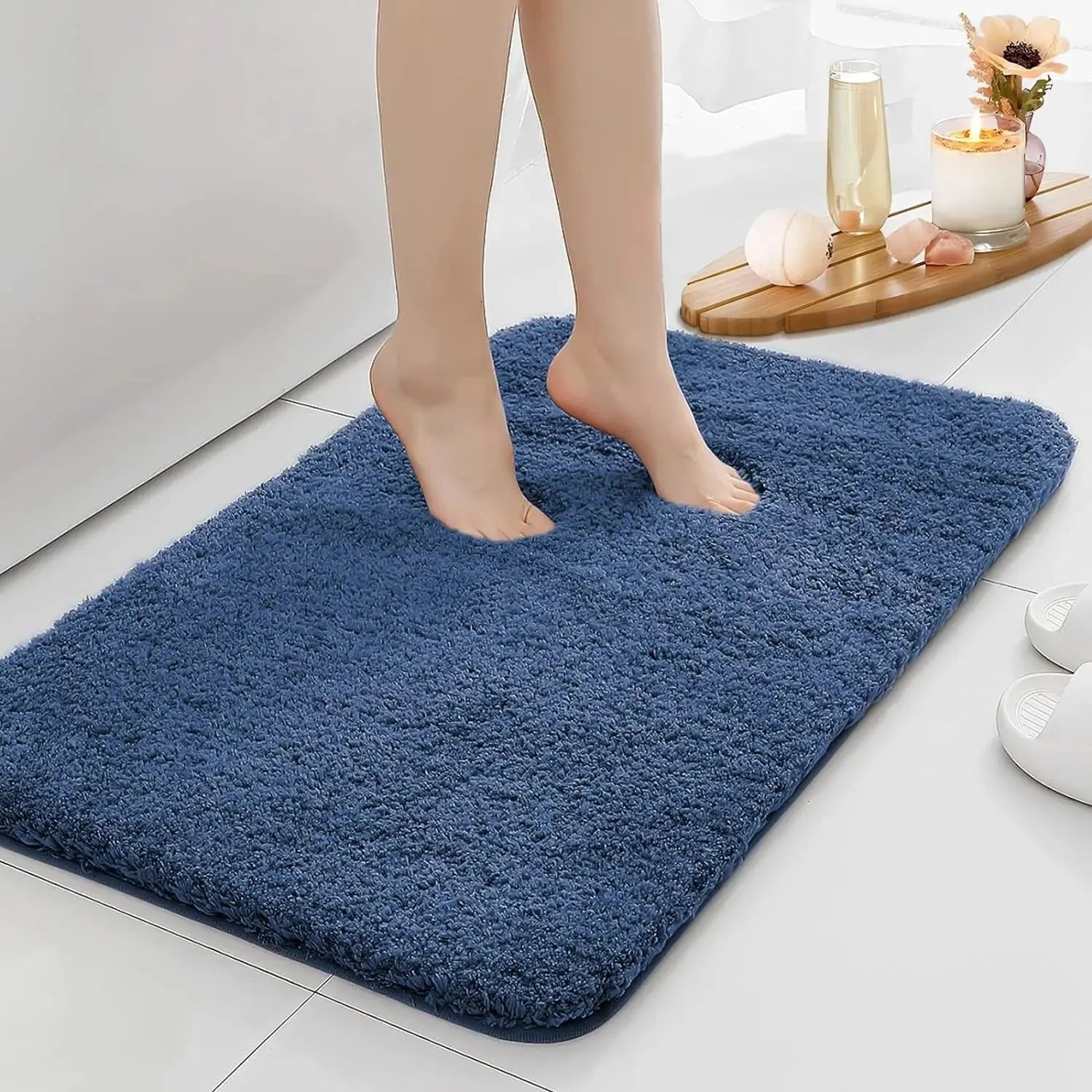 Tapis de bain haute qualité bleu