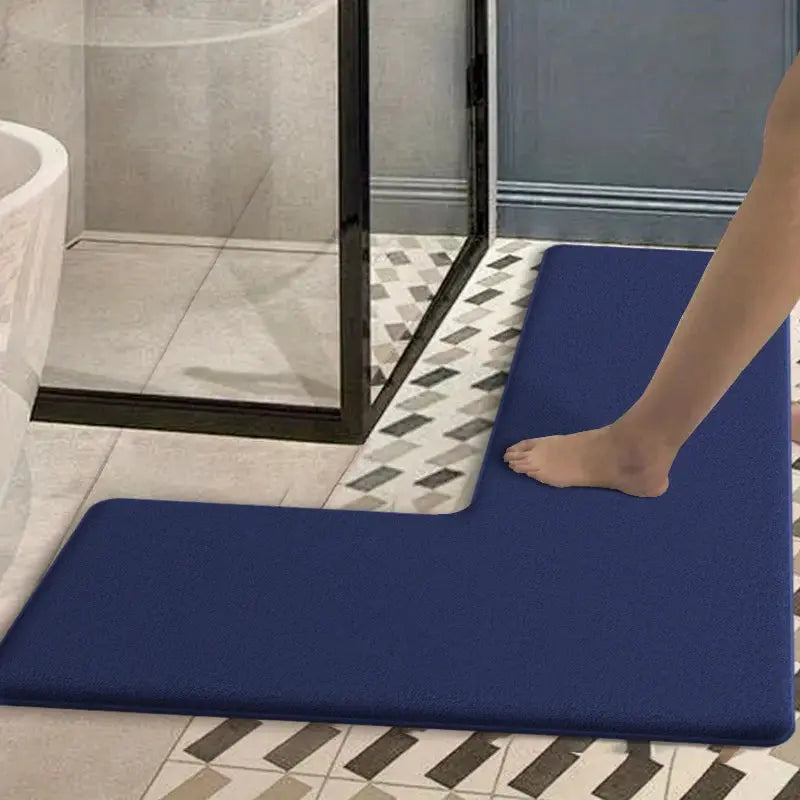 Tapis de bain j'absorbe l'eau bleu de nuit