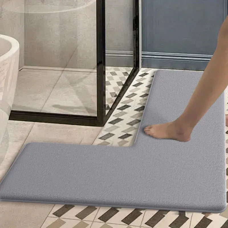Tapis de bain j'absorbe l'eau gris